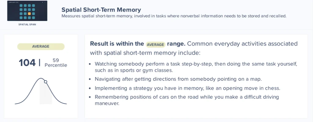 cognitive treatments spatial short-term memory tampa