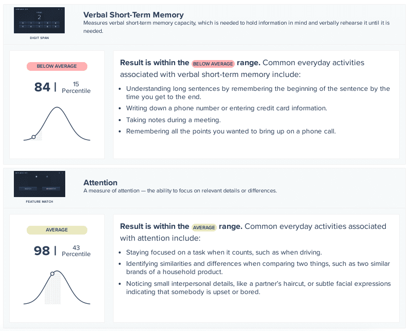 Cognitive Assessment Report